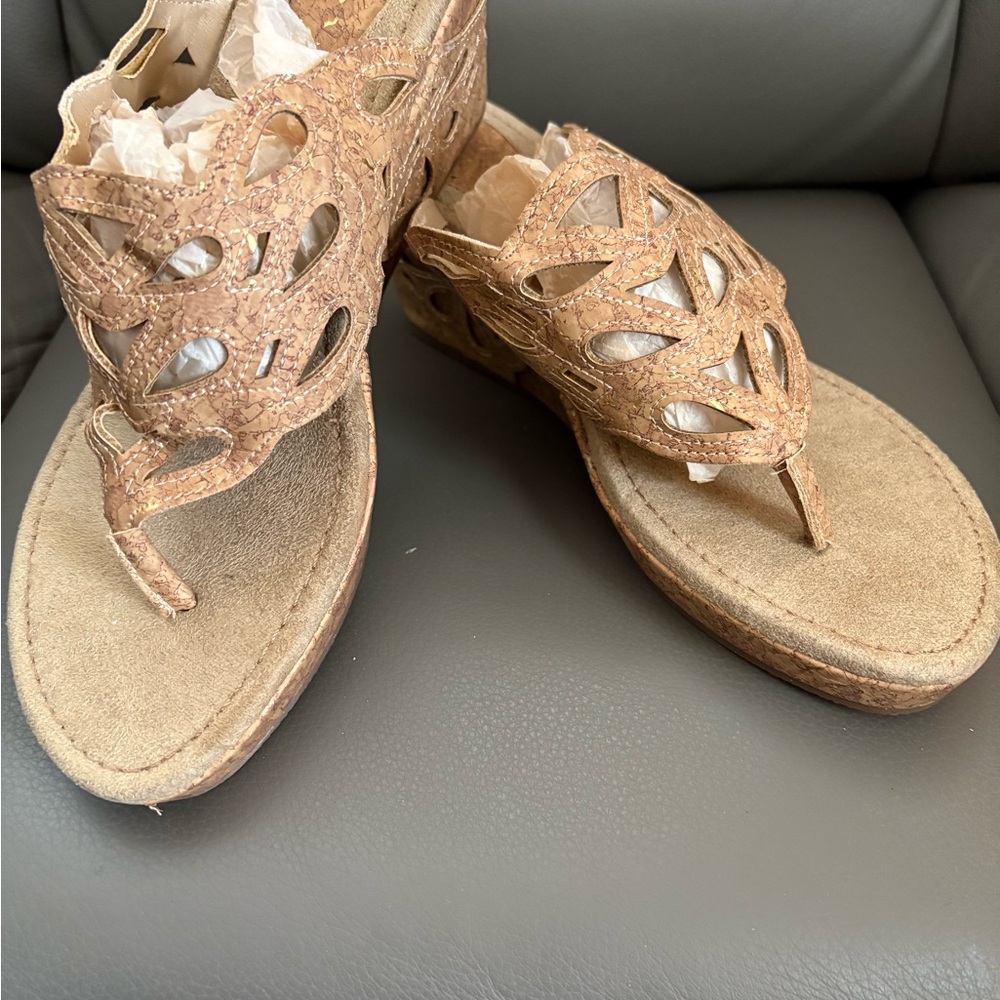 Elegant Brown Cut-Out Women's Sandals